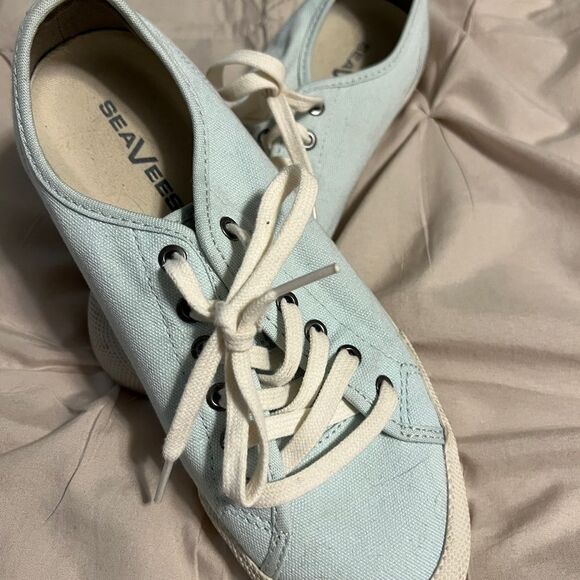 SeaVees Women's Canvas Sneakers - Light Blue - Picture 1 of 6